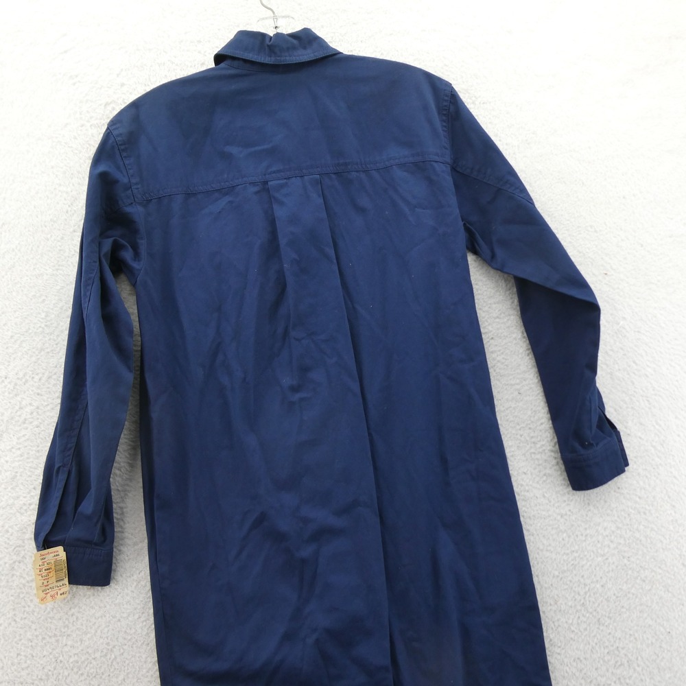 Liz Claiborne Dress Womens Size 2 Petite Vintage 1991 Navy Blue Cotton Button Up - Picture 11 of 11